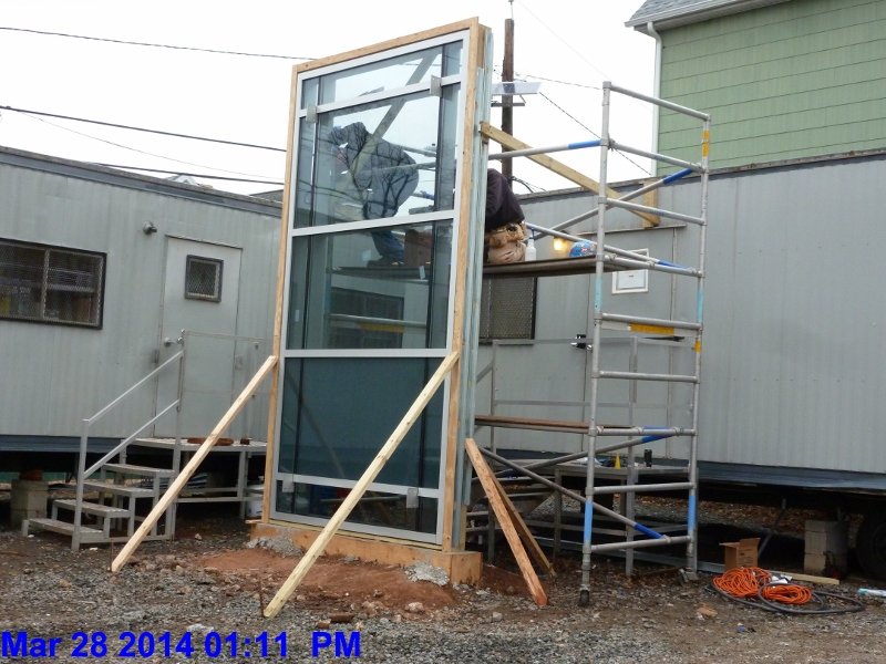 Caulking Curtain Wall Mockup Facing MAST Trailer (800x600)